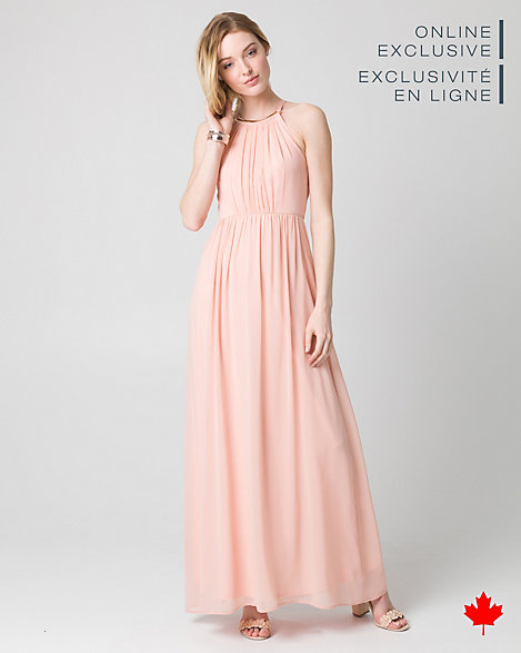 Chiffon Halter Neck Dresses